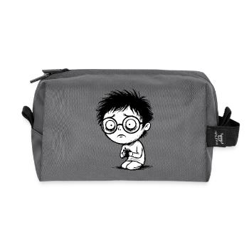 Student Coffee Fatigue Blank Gaze Manga - Recycelte Kulturtasche - Anthrazit - Vorne