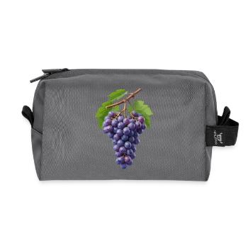 Dark purple bunch of grapes - Recycled Toiletry Zip Bag - anthracite - Front