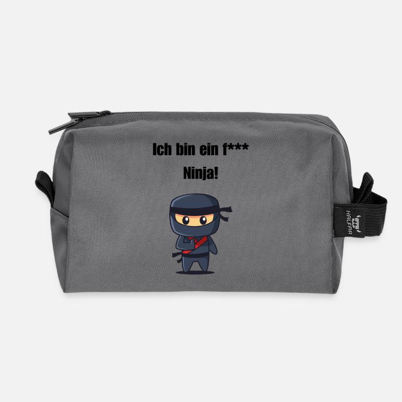 Ich bin ein f*** Ninja! - Recycelte Kulturtasche - Anthrazit