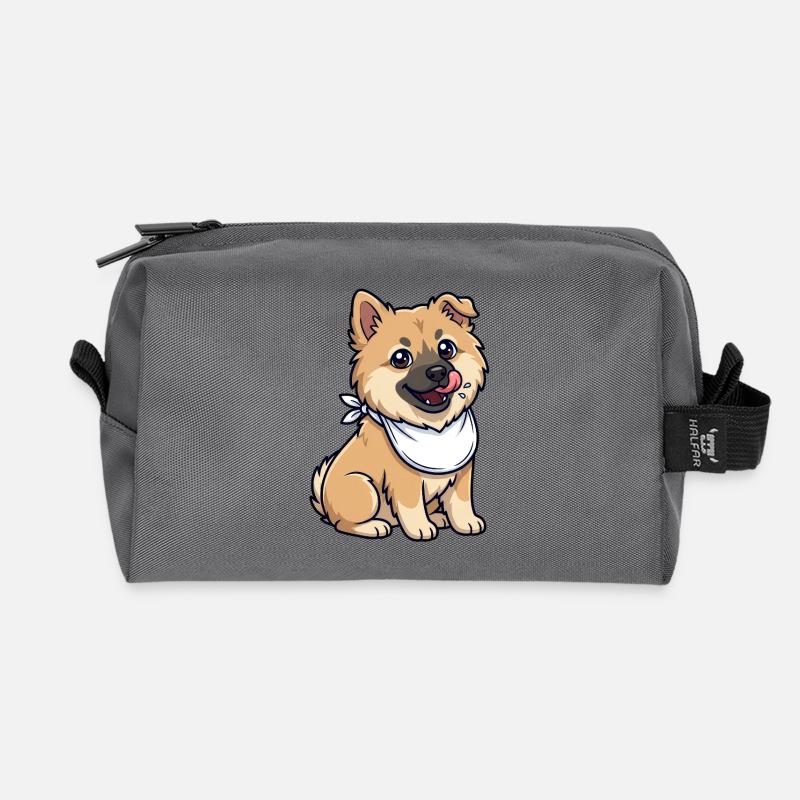 Eurasier | Welpe NomNom | Kawaii - Recycelte Kulturtasche - Anthrazit