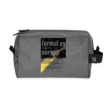 Anti formal grungy ironic design - Recycled Toiletry Zip Bag - anthracite - Front