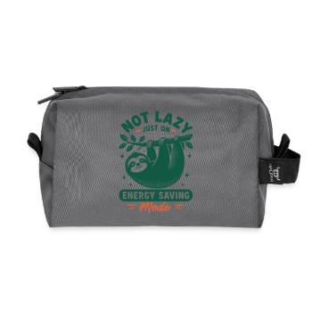 Not Lazy Energy Saving Mode - Recycled Toiletry Zip Bag - anthracite - Front