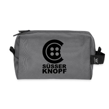 Süsser Knopf - Recycelte Kulturtasche - Anthrazit - Vorne