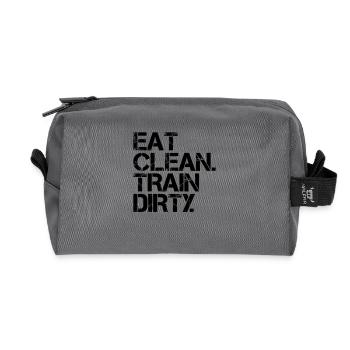 Eat Clean Train Dirty - Trousse de toilette en tissu recyclé - anthracite - Devant