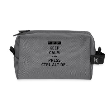 keep calm and press ctrl alt del - Recycelte Kulturtasche - Anthrazit - Vorne