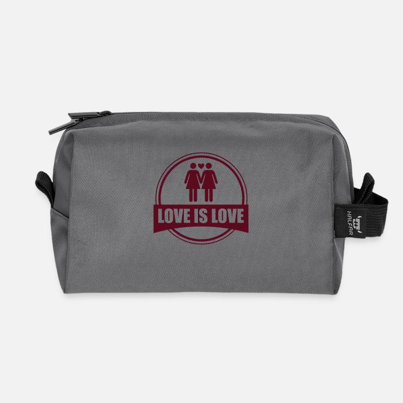 LOVE IS LOVE LESBIAN 2 - Recycelte Kulturtasche - Anthrazit
