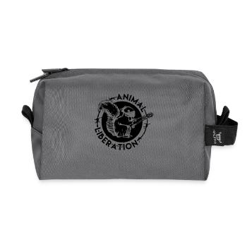 Animal Liberation Squirrel - Recycled Toiletry Zip Bag - anthracite - Front