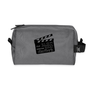 18 clap cinema - Recycled Toiletry Zip Bag - anthracite - Front