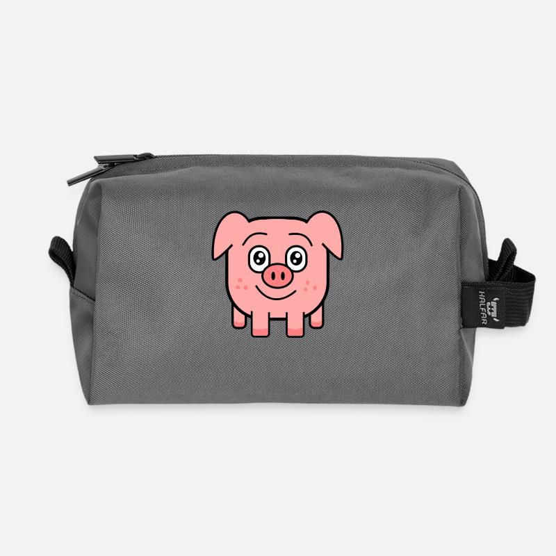 square pig - Recycled Toiletry Zip Bag - anthracite