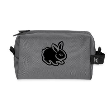 Cute Bunny Rabbit 08 - Recycled Toiletry Zip Bag - anthracite - Front