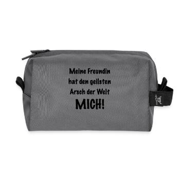 geiler Arsch - Recycelte Kulturtasche - Anthrazit - Vorne