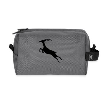 gazellen Zeichnung Tier Gazelle Springbock wilde S - Recycelte Kulturtasche - Anthrazit - Vorne