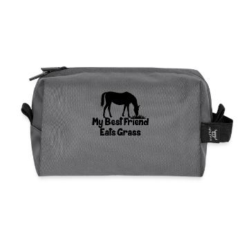 Sport équestre Dressage Saut d’obstacles - Trousse de toilette en tissu recyclé - anthracite - Devant