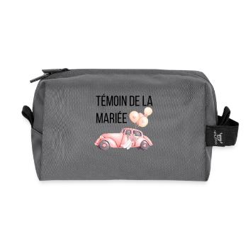 Bride's Witness - Wedding Car - Recycled Toiletry Zip Bag - anthracite - Front