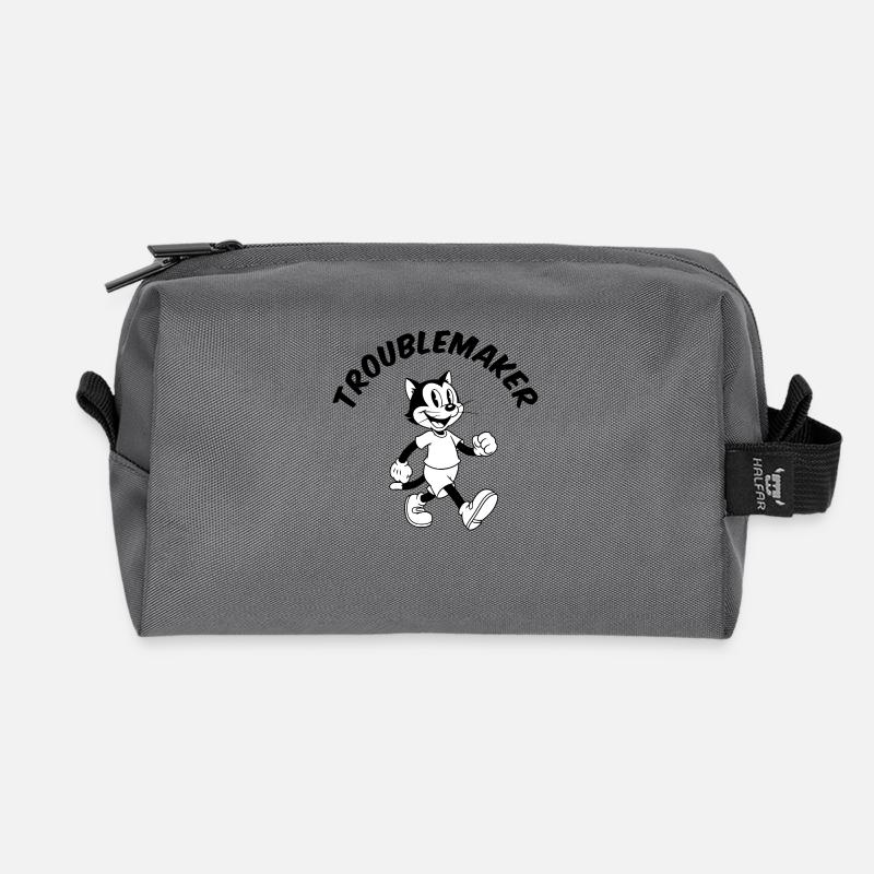 Troublemaker - Recycled Toiletry Zip Bag - anthracite