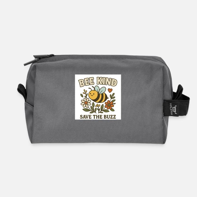 Be kind white - Recycelte Kulturtasche - Anthrazit