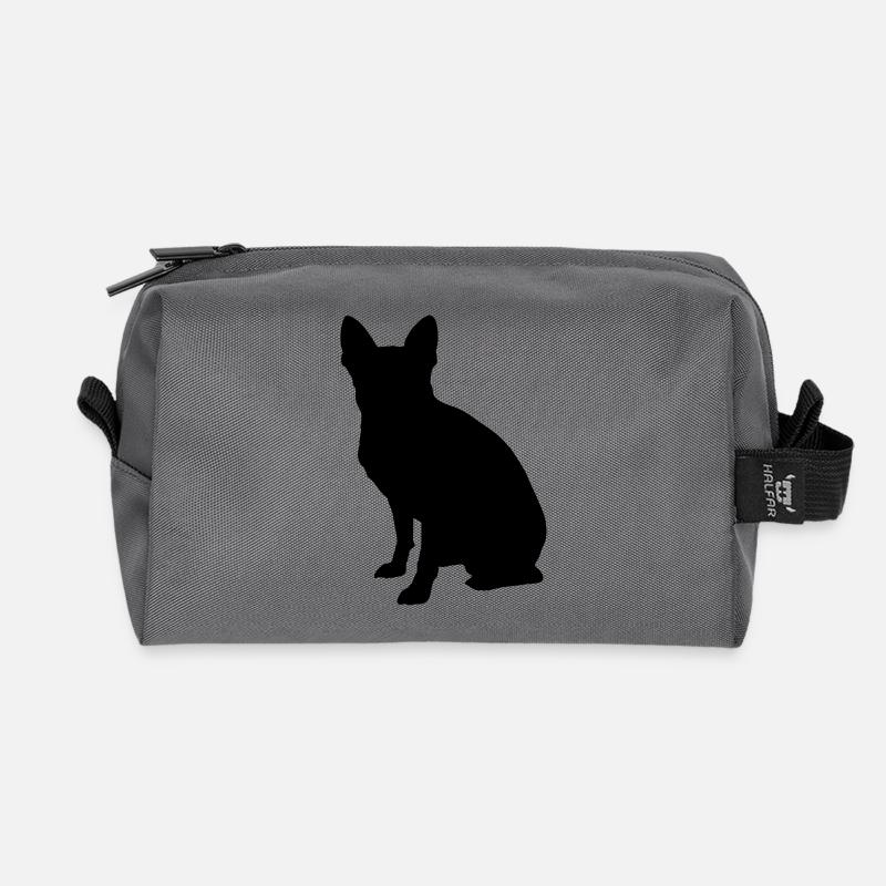 Vector dog Silhouette - Recycled Toiletry Zip Bag - anthracite