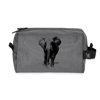 African elephant - Recycled Toiletry Zip Bag - anthracite - Front