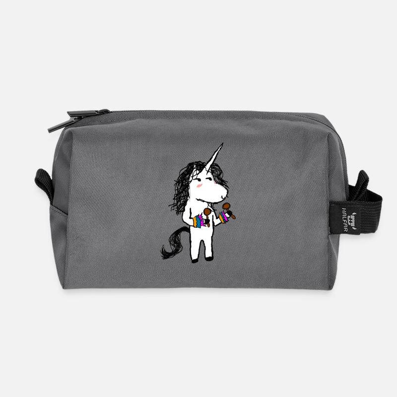 Dancing Unicorn - Recycled Toiletry Zip Bag - anthracite