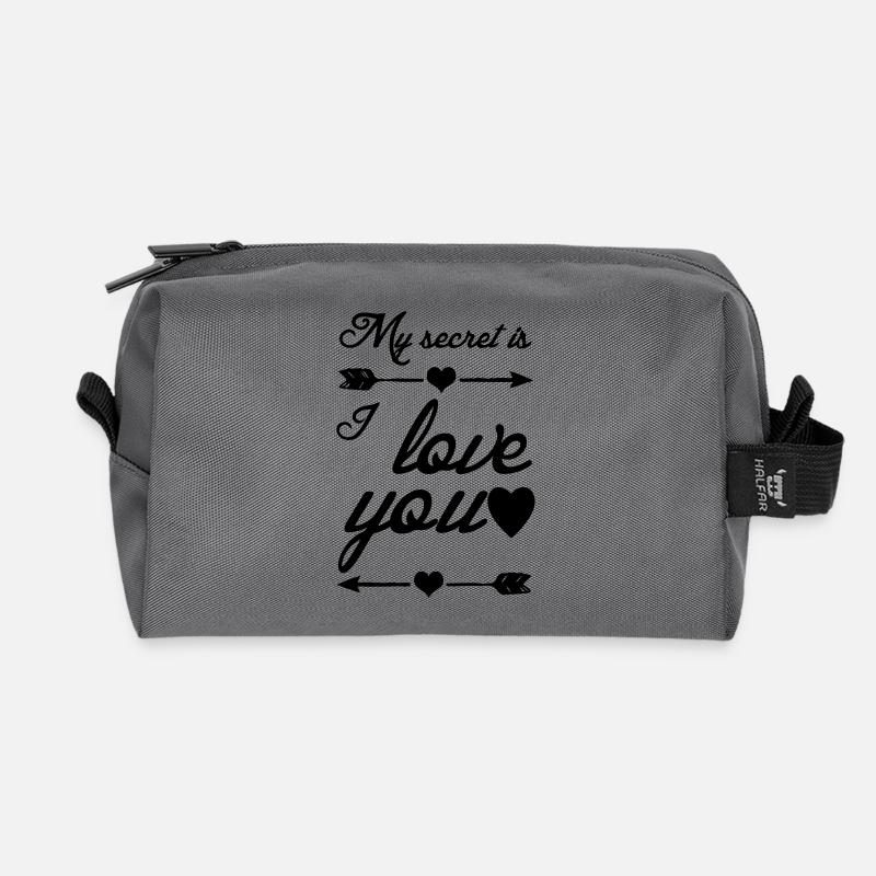 Secret Love Liebe, Sprüche, Geschenk Paar - Recycelte Kulturtasche - Anthrazit