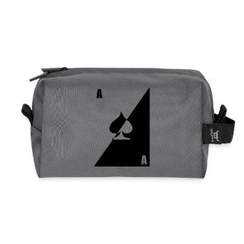 carte as pic pique noir blanc poker - Trousse de toilette en tissu recyclé - anthracite - Devant