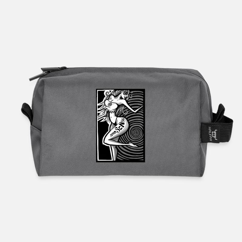 hypnotic love - Recycled Toiletry Zip Bag - anthracite