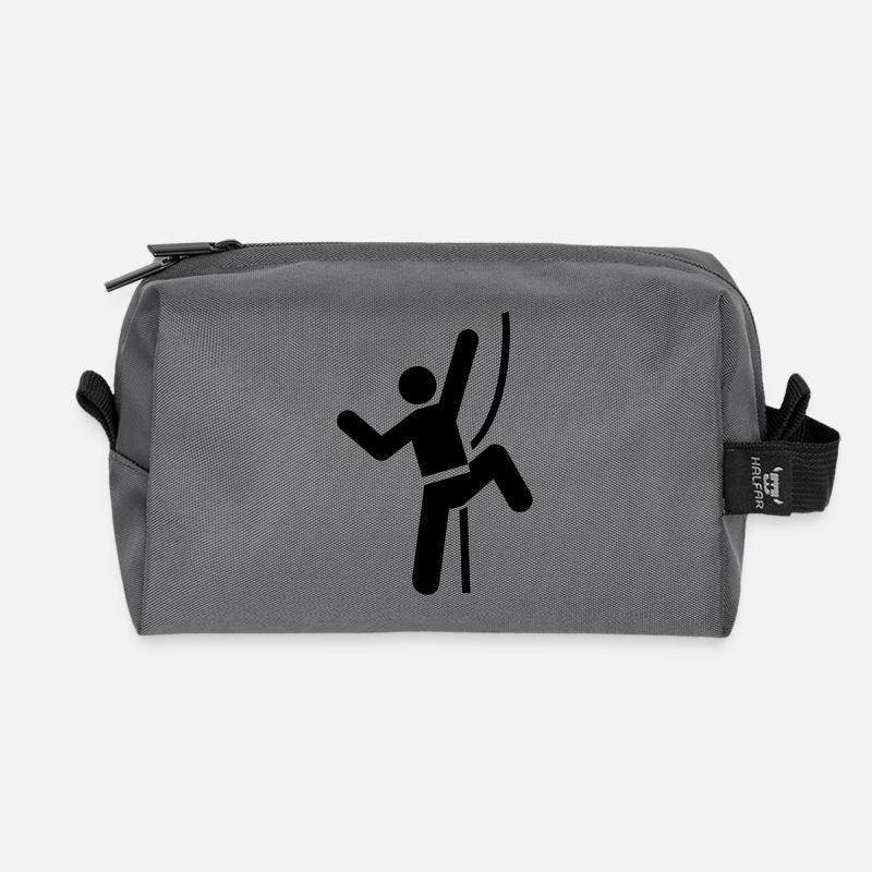 Rock Climbing - Recycled Toiletry Zip Bag - anthracite