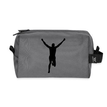 Marathon Läufer - Recycelte Kulturtasche - Anthrazit - Vorne
