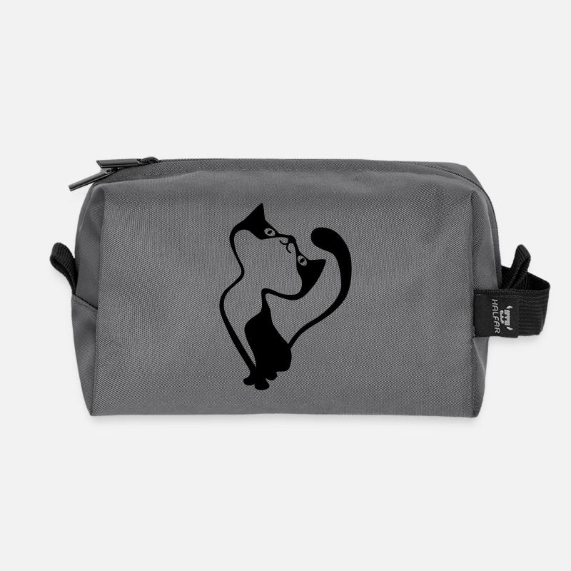 cat - Recycled Toiletry Zip Bag - anthracite