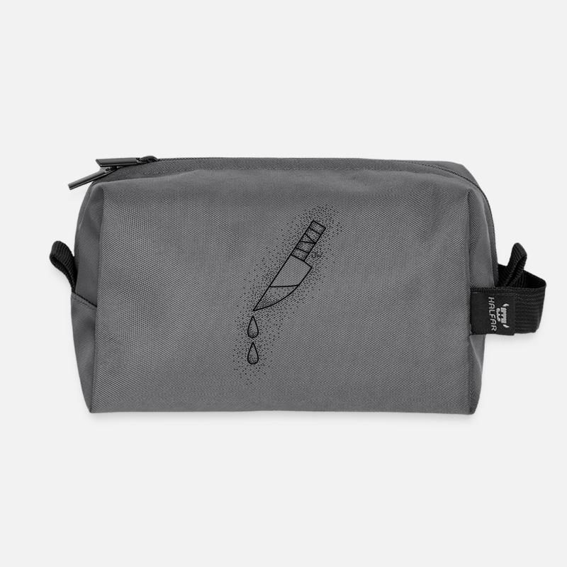 dripping knife - Recycled Toiletry Zip Bag - anthracite