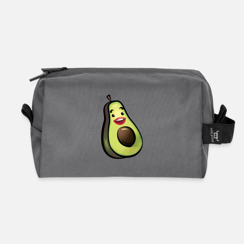 Happy Avocado - Recycelte Kulturtasche - Anthrazit