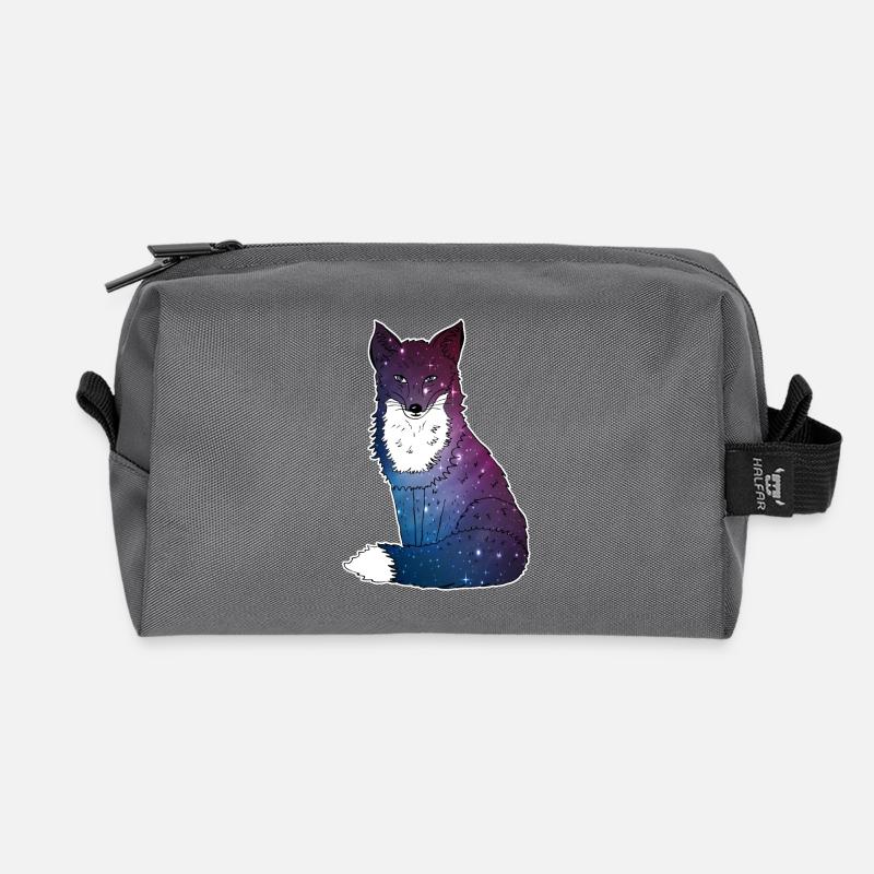 Fuchs mit Sternenhimmel, Space, Galaxy, Weltall - Recycelte Kulturtasche - Anthrazit