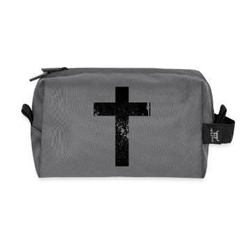 Kreuz / Cross - Recycelte Kulturtasche - Anthrazit - Vorne