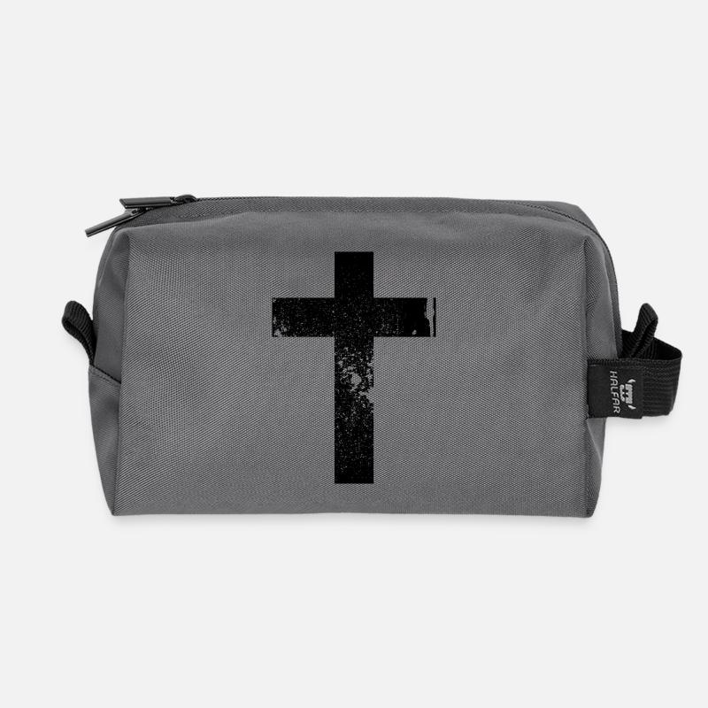 Kreuz / Cross - Recycelte Kulturtasche - Anthrazit