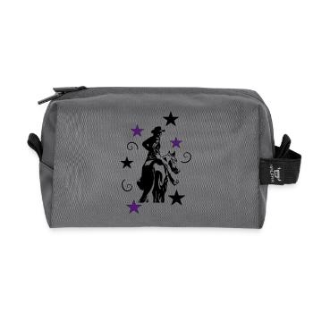 Westernreiterin mit Pferd Silhouette - Recycelte Kulturtasche - Anthrazit - Vorne