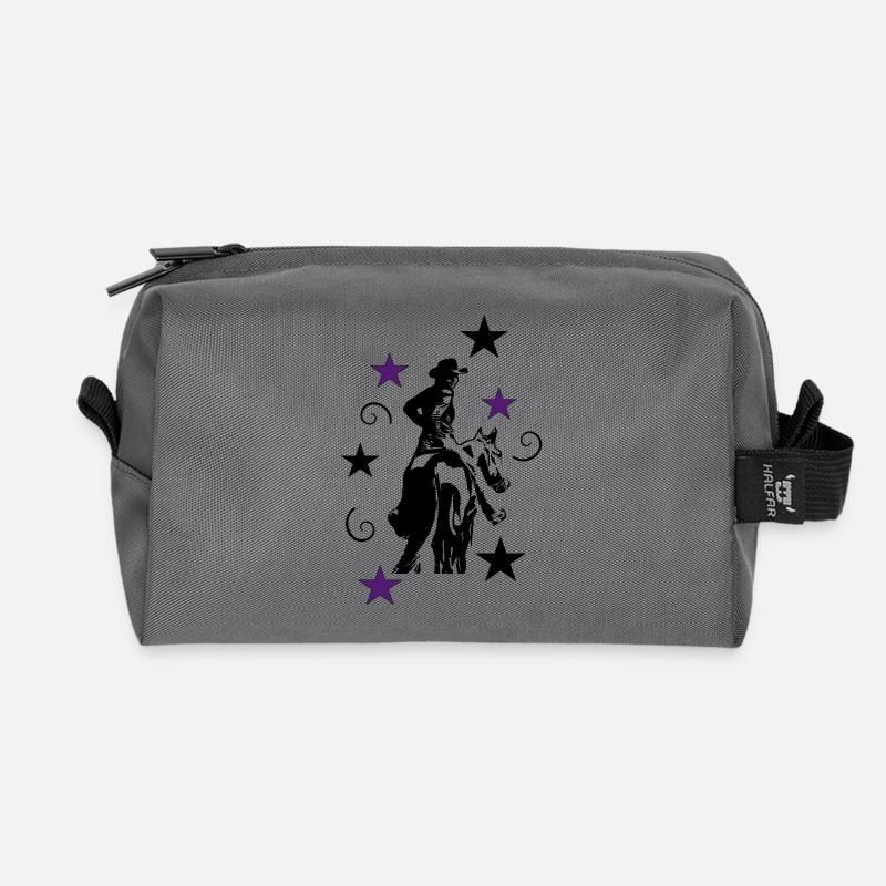 Westernreiterin mit Pferd Silhouette - Recycelte Kulturtasche - Anthrazit