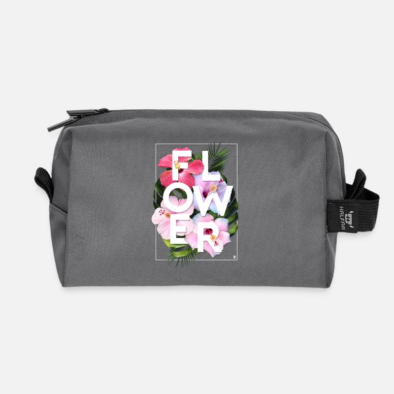 AD Flower - Recycled Toiletry Zip Bag - anthracite