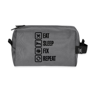 Eat Sleep Fix Repeat - Duct Tape - Recycled Toiletry Zip Bag - anthracite - Front