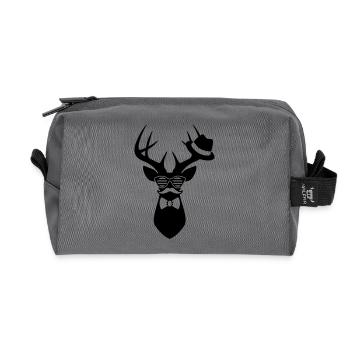 hirsch bachelor - Recycelte Kulturtasche - Anthrazit - Vorne