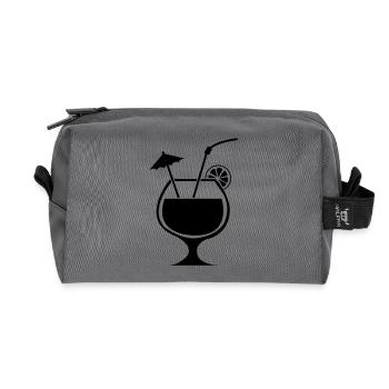 cocktail - Recycled Toiletry Zip Bag - anthracite - Front