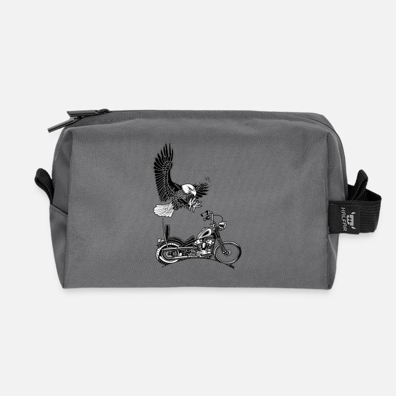 0906 eagle chopper knucklehead - Recycled Toiletry Zip Bag - anthracite