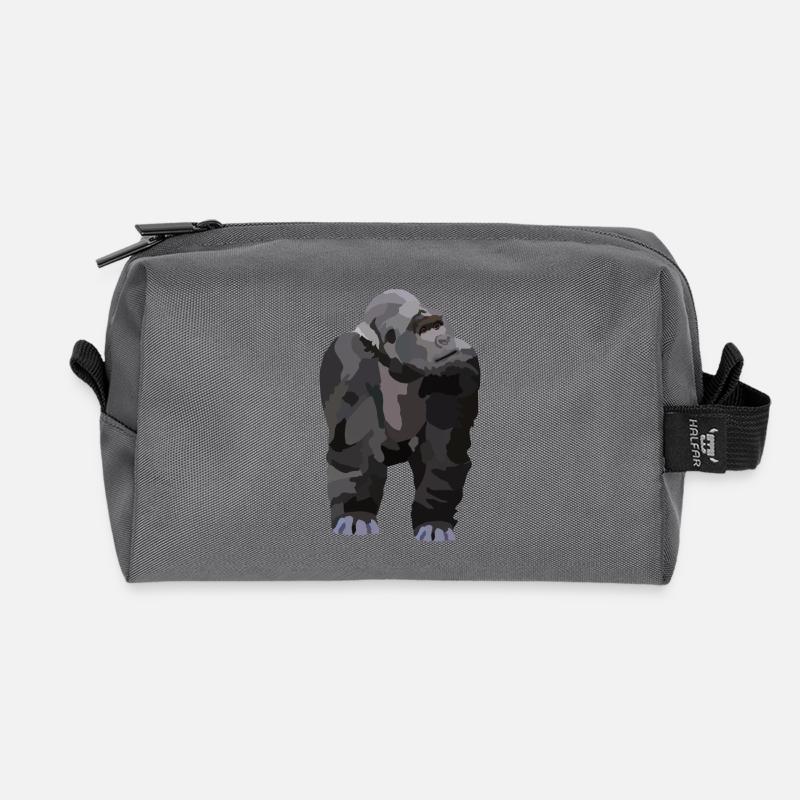 Gio, der Gorilla - Recycelte Kulturtasche - Anthrazit