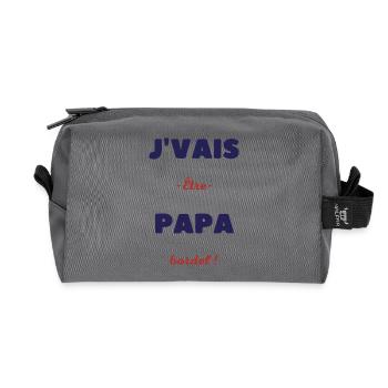 Je vais être papa bordel - Trousse de toilette en tissu recyclé - anthracite - Devant