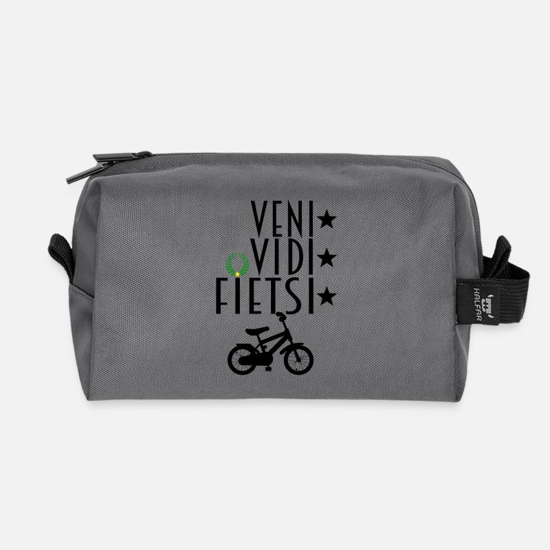 VENI VIDI ( FIETSI ) VICI - Recycelte Kulturtasche - Anthrazit