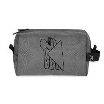 Cutlery in napkin - Recycled Toiletry Zip Bag - anthracite - Front