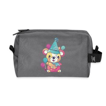 Ours de fête - Trousse de toilette en tissu recyclé - anthracite - Devant