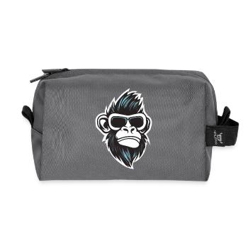 Cool monkey - rock and roll with sunglasses - Recycled Toiletry Zip Bag - anthracite - Front