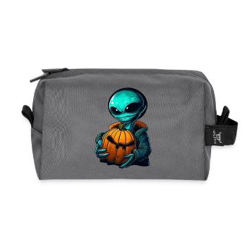 Alien Pumpkin: Halloween Aliens - Trousse de toilette en tissu recyclé - anthracite - Devant