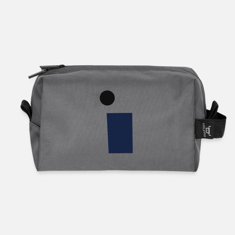 rectangle and circle - Recycled Toiletry Zip Bag - anthracite