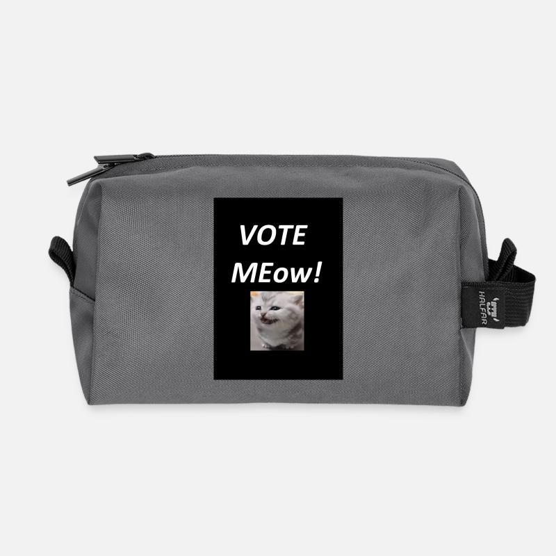 Vote Meow Katziger Wahlwitz - Recycelte Kulturtasche - Anthrazit